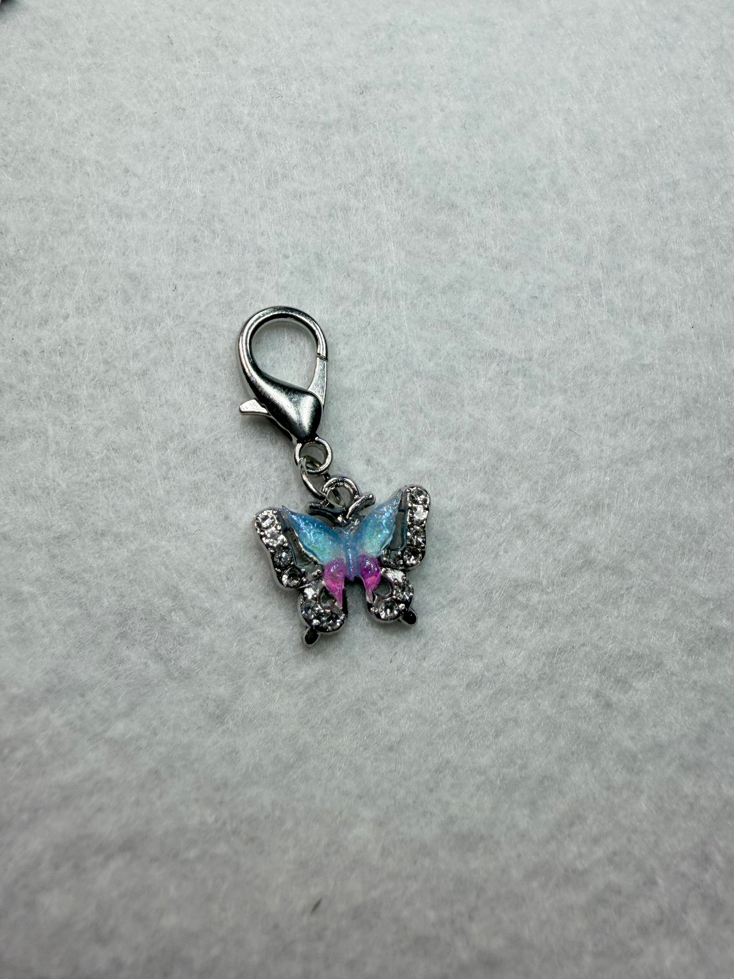 Schmetterling GLITZER Anhänger Silber