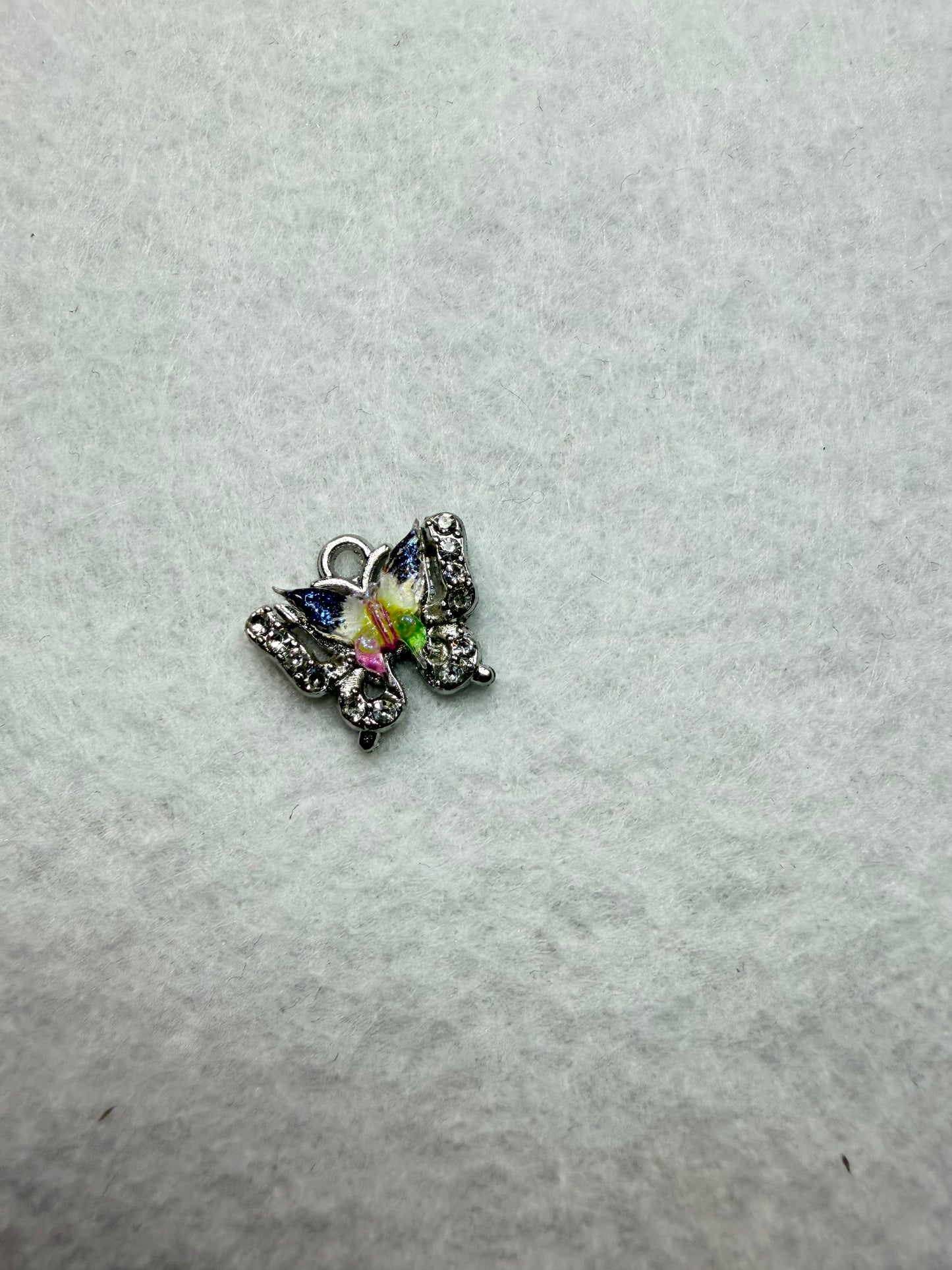 Schmetterling GLITZER Anhänger Silber