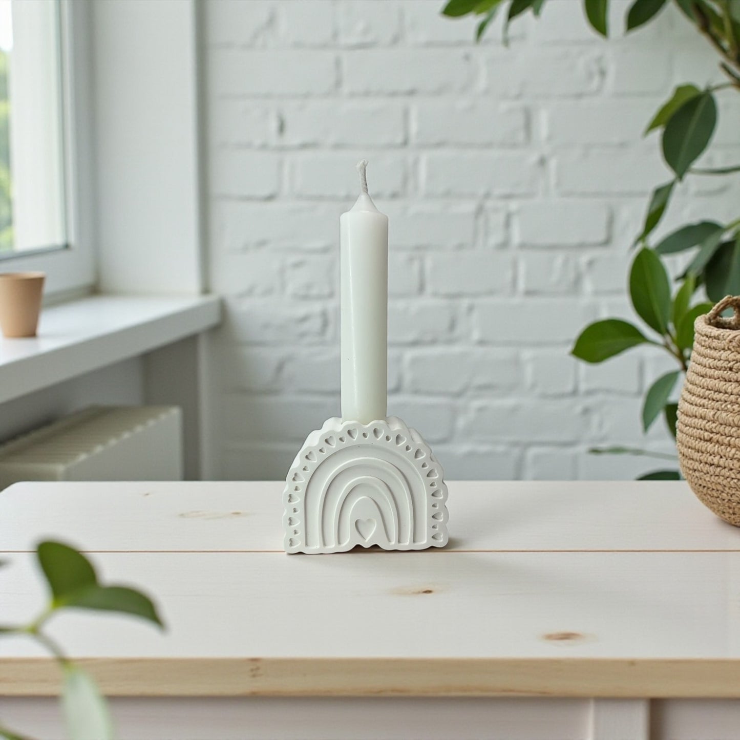 Geschenkset - Regenbogen Kerzenständer mit Kerze