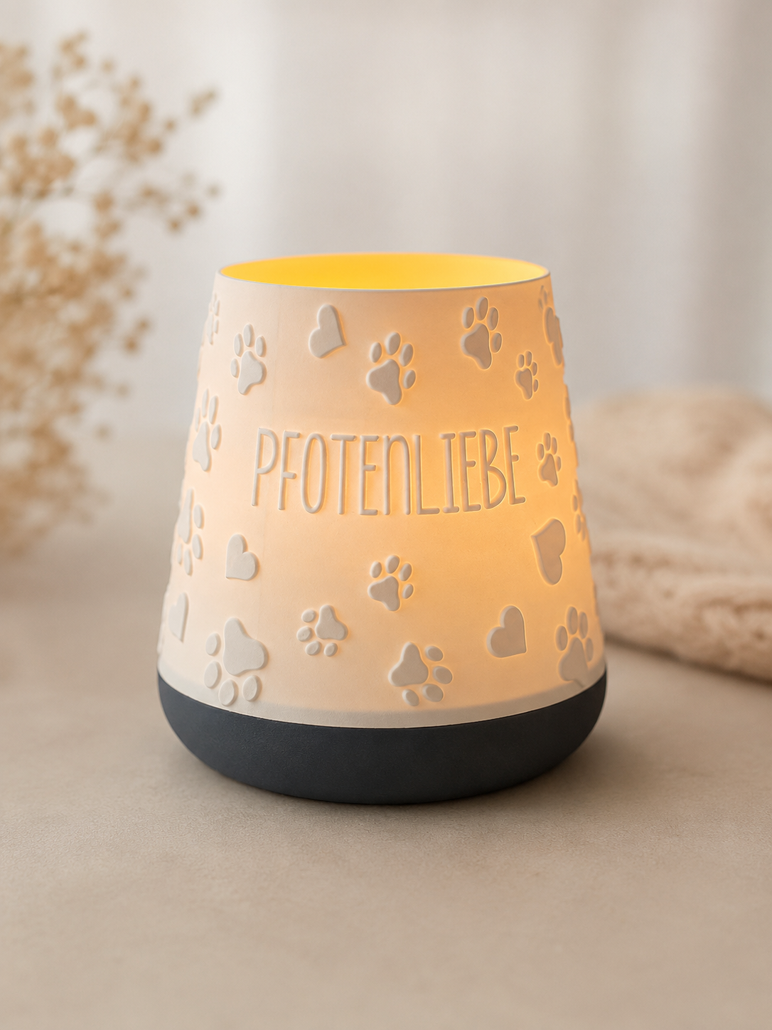 🐾 Windlicht „Pfotenliebe“ – Liebevolle Dekoration für Tierfreunde / LED Teelicht / hochwertig gefertigt aus PLA