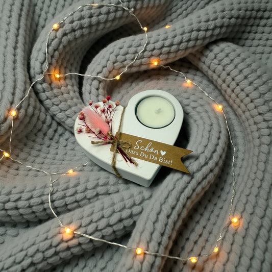 Geschenkset - Teelichthalter in Herzform- Personalisiert | Muttertagsgeschenk