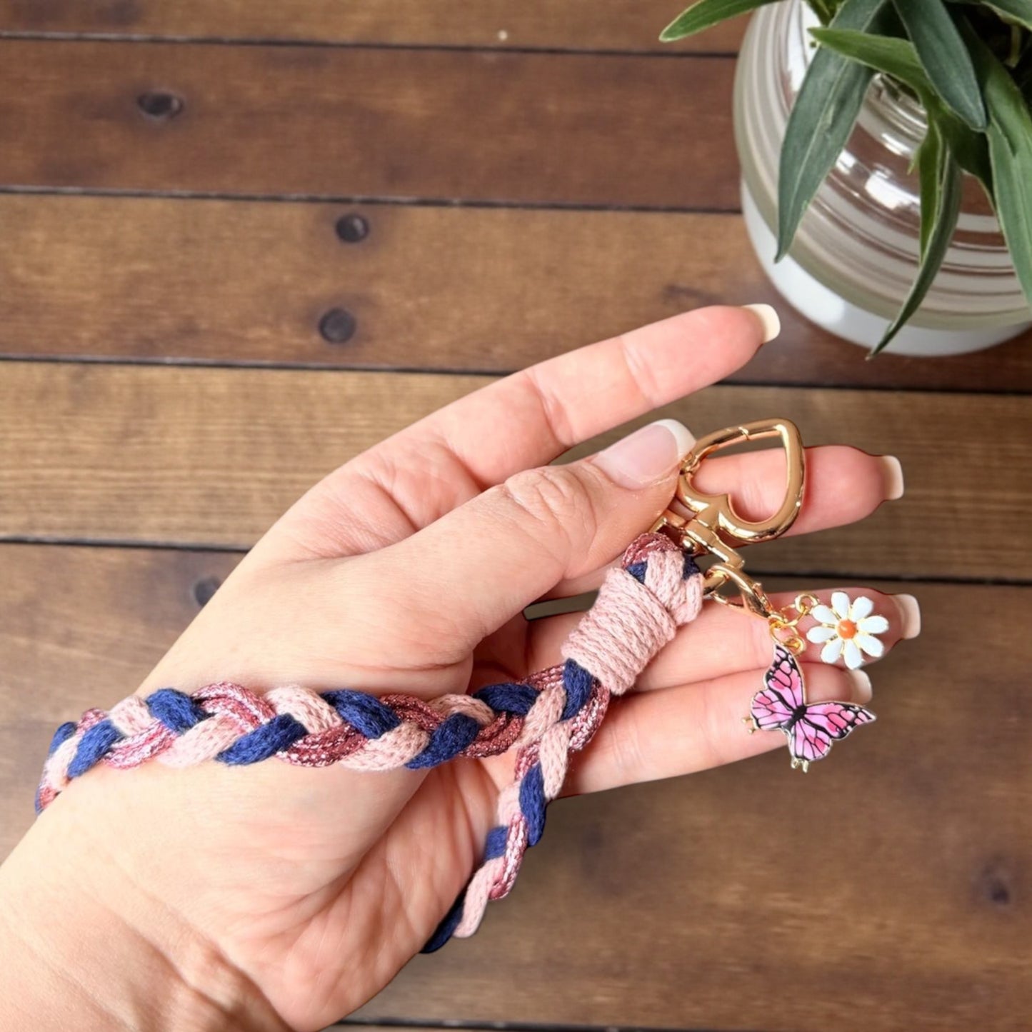 Makramee Geflochten | Schlüsselanhänger mit Schlaufe Handgelenk