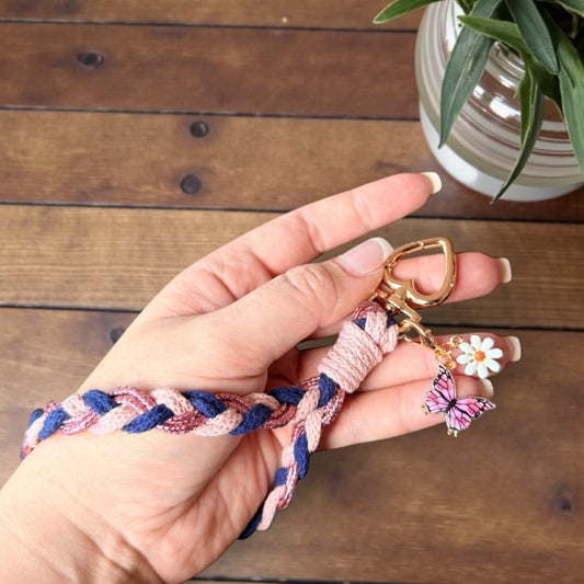 Makramee Geflochten | Schlüsselanhänger mit Schlaufe Handgelenk