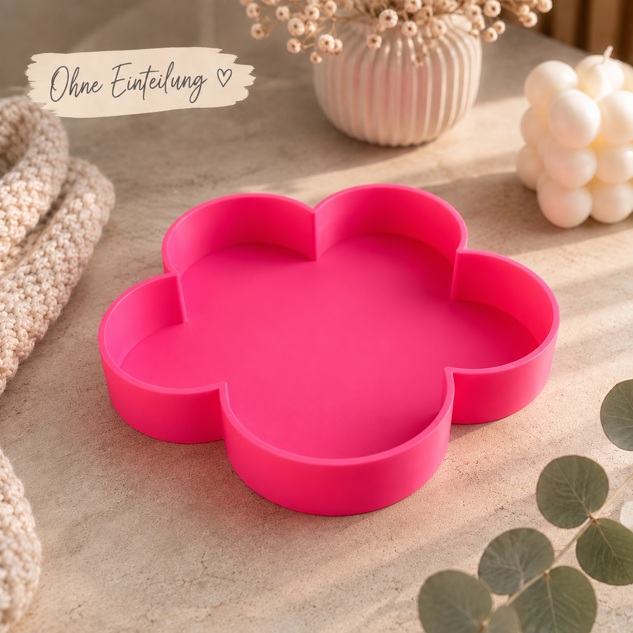 🌸 Blumen-Aufbewahrungsschale – Wahlweise mit oder ohne Einteilung / Schmuck / Haarklammern / Spange uvm