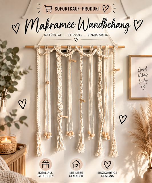 Sofortkauf Boho - Foto / Haarspangen Aufhänger Beige |Wandbehang |