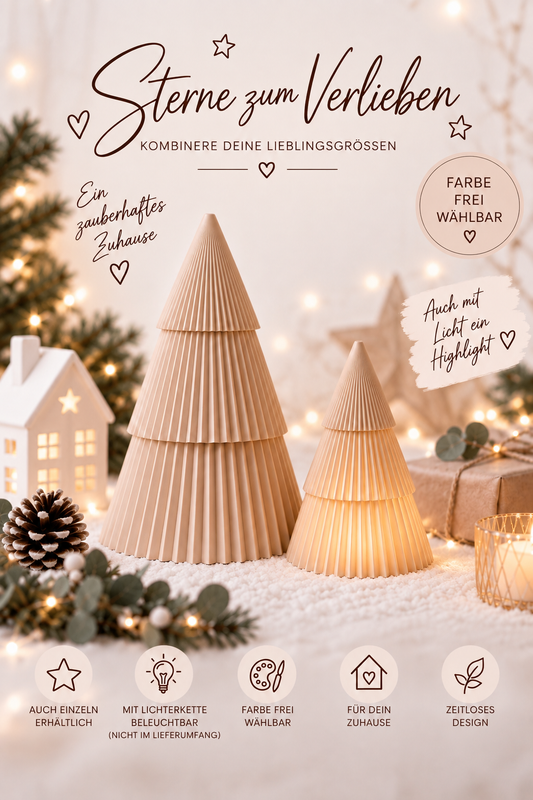 🎄 Leucht-Tannenbaum – geriffelte Weihnachtsdeko mit LED-Licht | 2er Set verfügbar