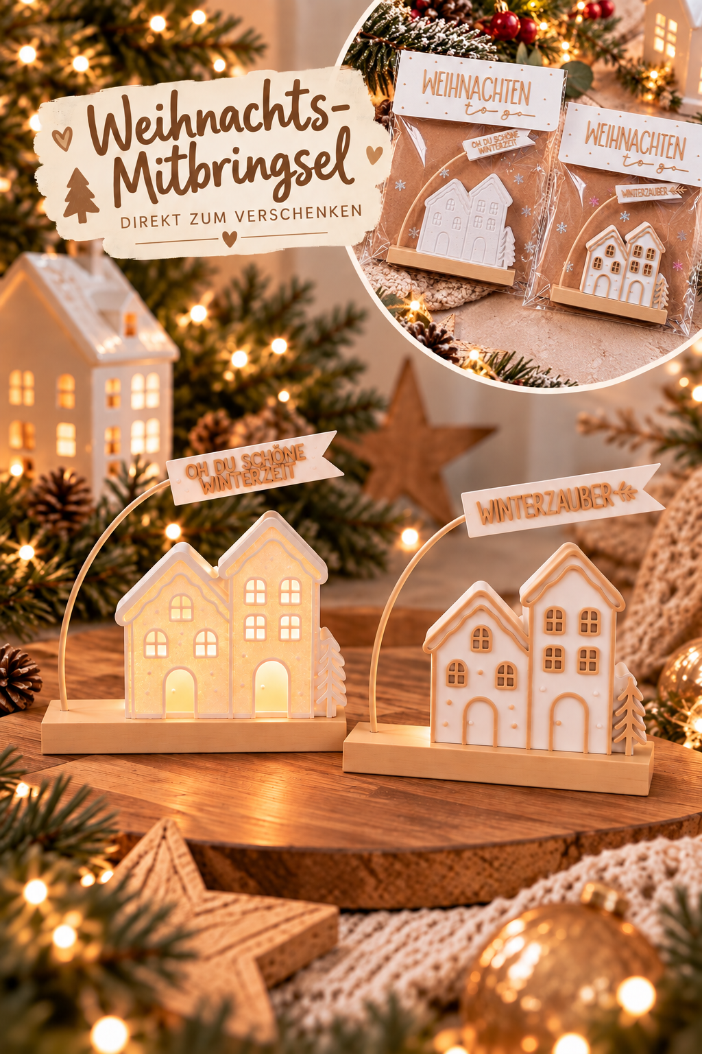 Weihnachten to go 🎄 Weihnachts-Mitbringsel | kleine Geschenkidee | direkt zum Verschenken | optional beleuchtet