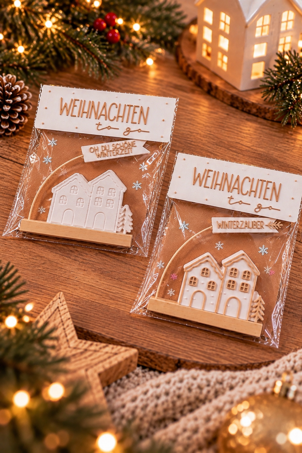 Weihnachten to go 🎄 Weihnachts-Mitbringsel | kleine Geschenkidee | direkt zum Verschenken | optional beleuchtet