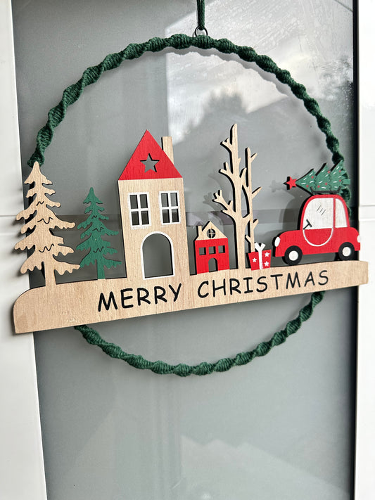 Sofortkauf Merry Christmas Ring| Holz | Makramee